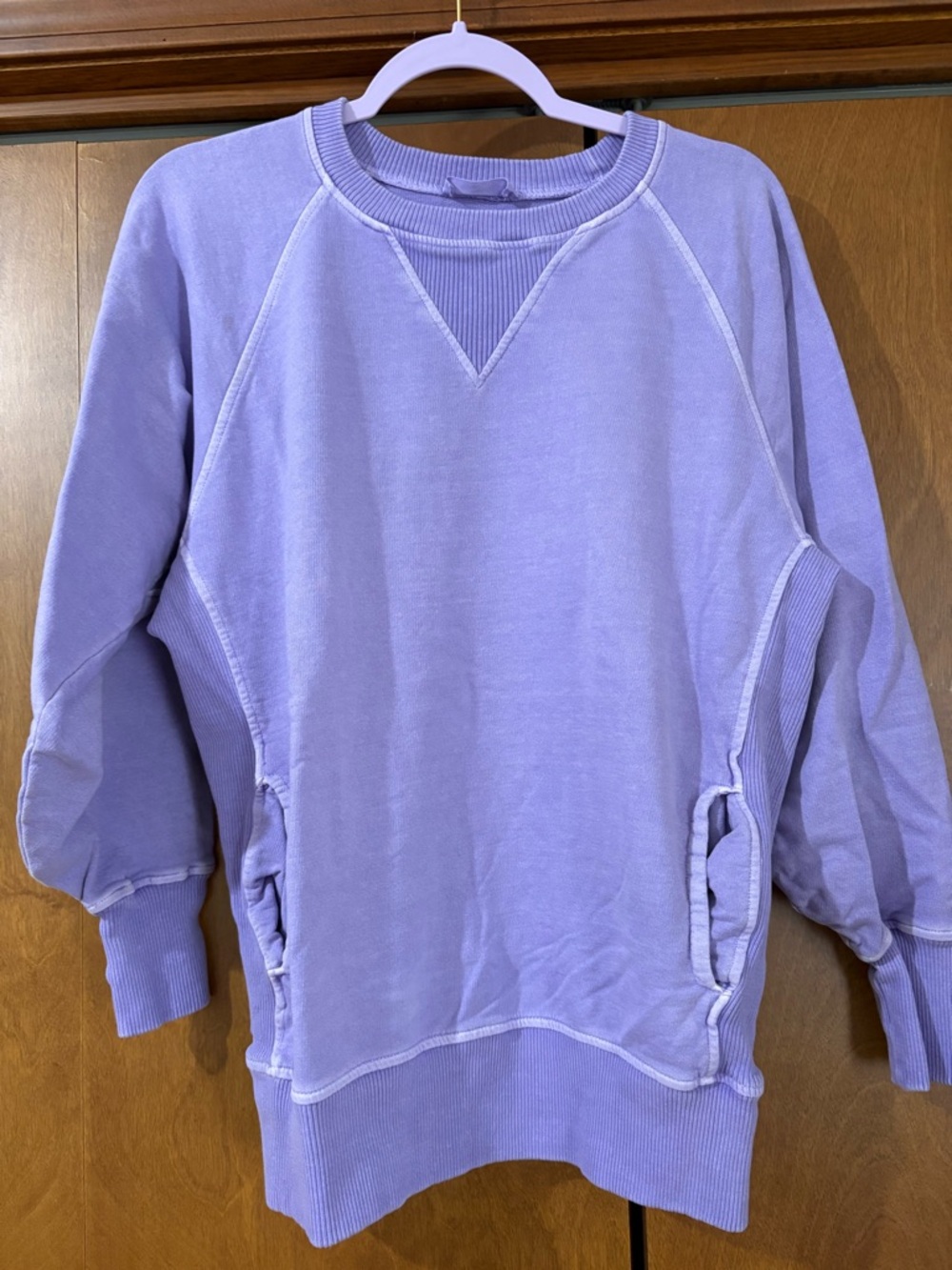 Zenana Outfitters Lavender Pullover Sweatshirt